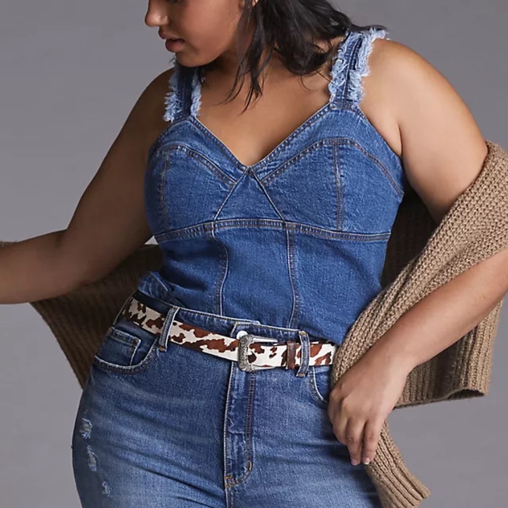 Anthropologie Pilcro Seamed Denim Tank - Picture 4 of 6